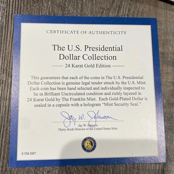 U.S. Presidential 24k gold dollar collection - Picture 11 of 11